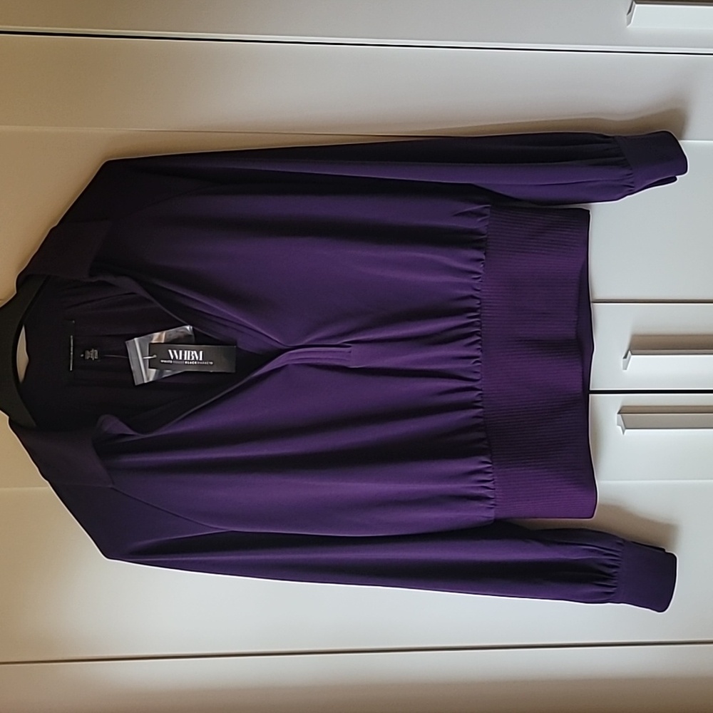 NWT WHBM purple collared blouse size S